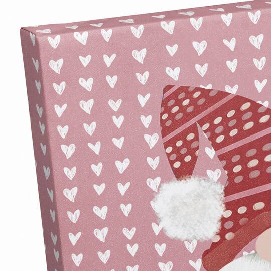 Cute Gnome On Hearts Canvas Wall Art